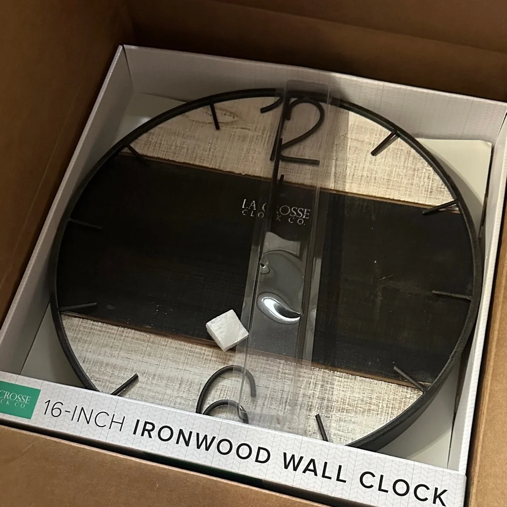 La Crosse Clock 16-Inch Ironwood Wall Clock - Picture 5 of 6